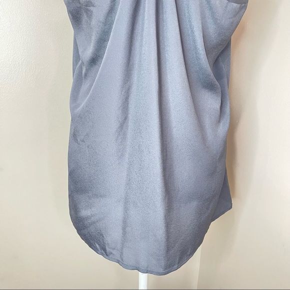 Women Tank Top Large Gray Racerback Pleated - Picture 7 of 13